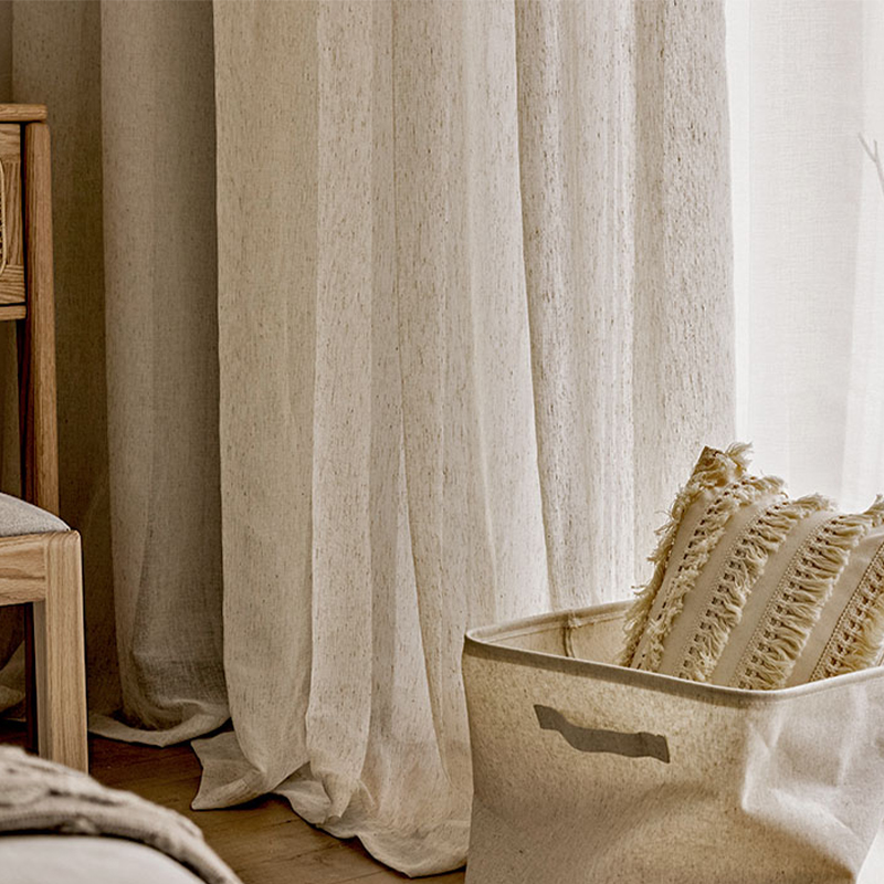 Linen Curtain Eyelet - Linen Look Sheer Curtains For Living
