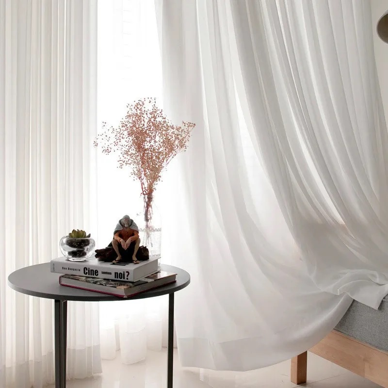 Linen Curtain Eyelet - Elegant Super Soft Cream White Window