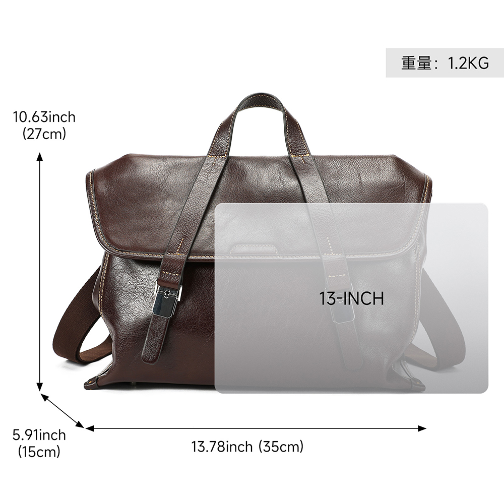 WESTAL 100% Leather Laptop Bag - Interior Design Documentation recension och pris