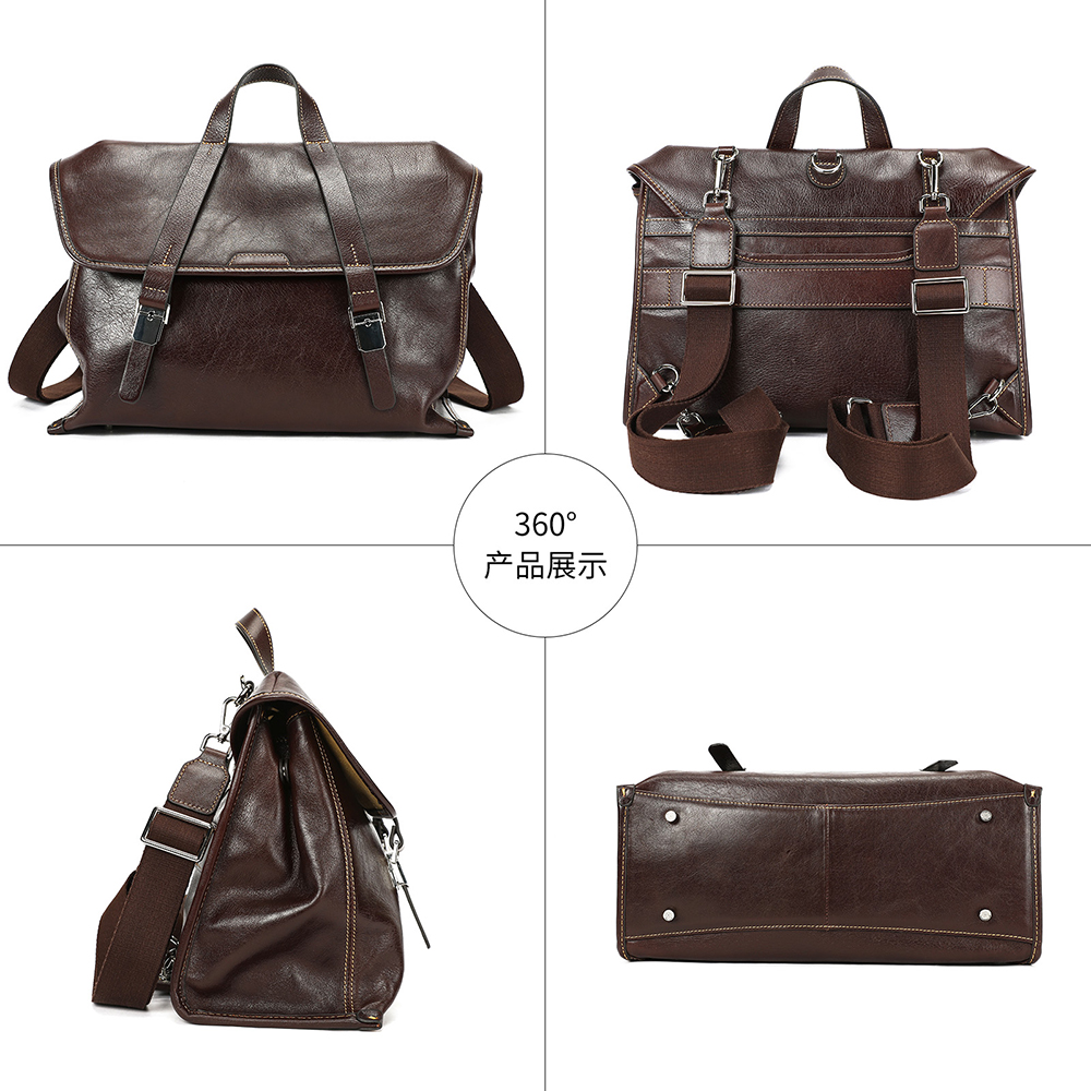 WESTAL 100% Leather Laptop Bag - Interior Design Documentation recension och pris
