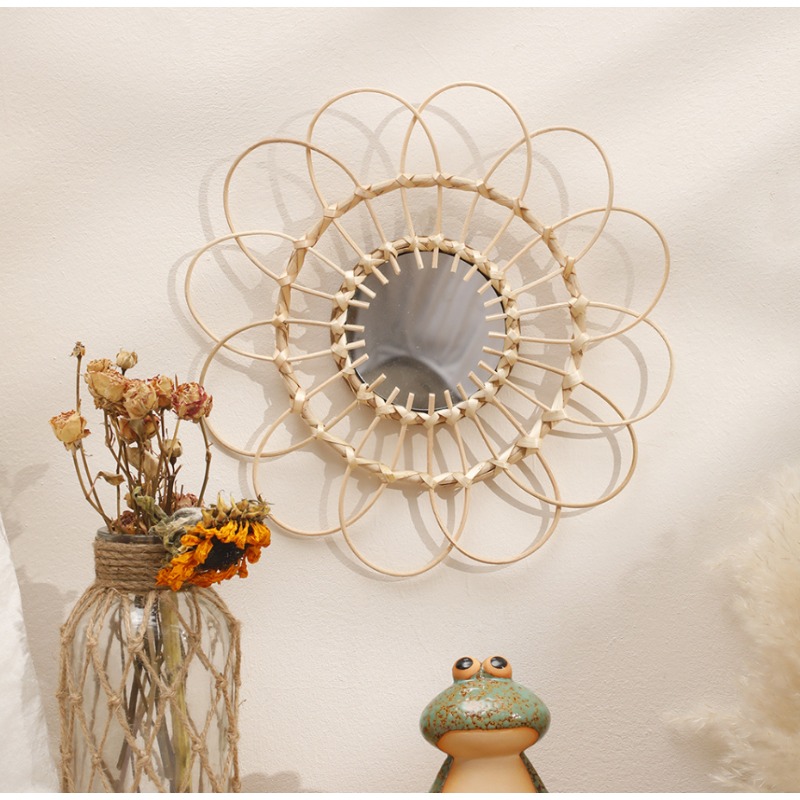 Hanging Mirror Rattan Sunflowe - Rattan Mirror Round recension och pris