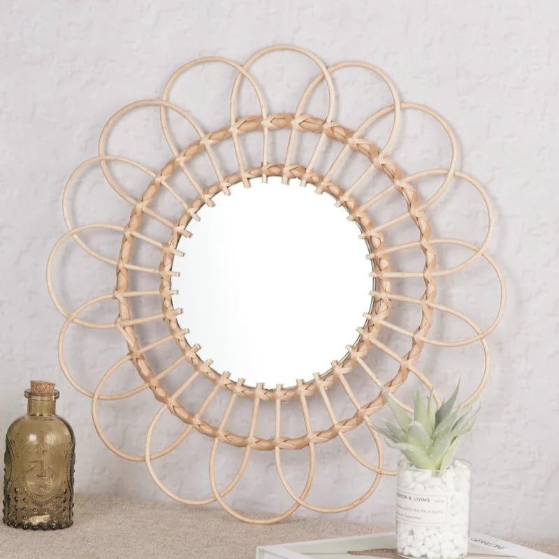 Hanging Mirror Rattan Sunflowe - Rattan Mirror Round recension och pris