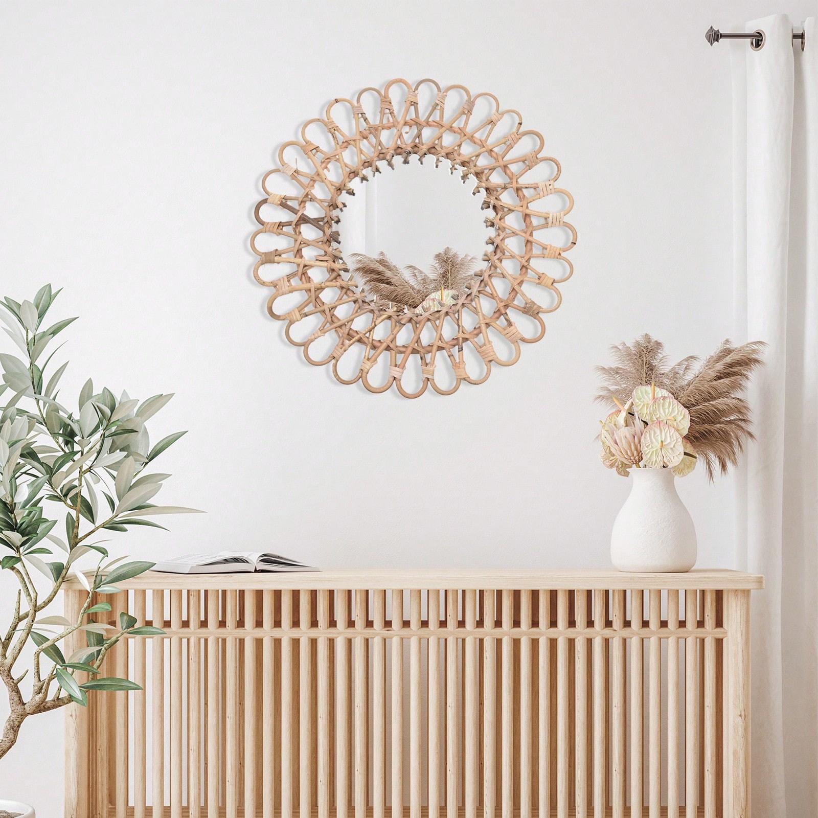 Round Rattan Mirror, Round Dec - Rattan Mirror Round recension och pris
