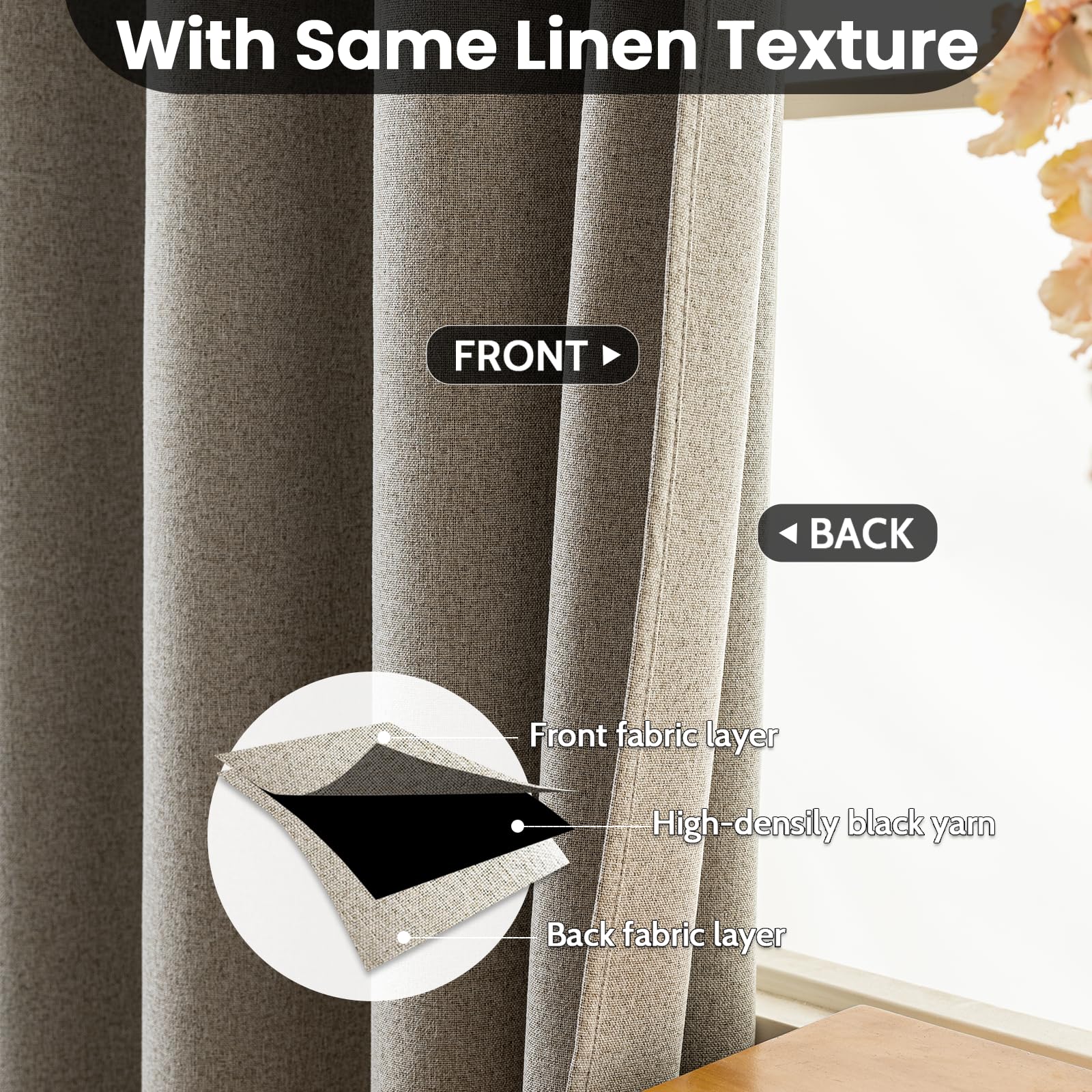 310cm Height Custom Made 100%  - Linen Curtain Eyelet recension och pris