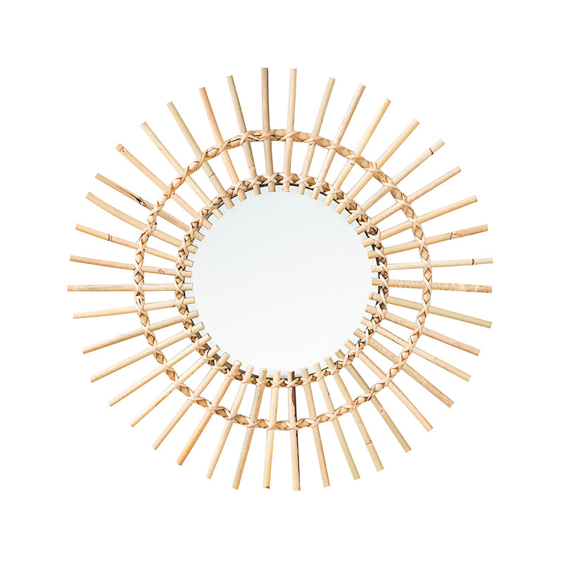 Rattan hanging wall Nordic hom - Rattan Mirror Round recension och pris