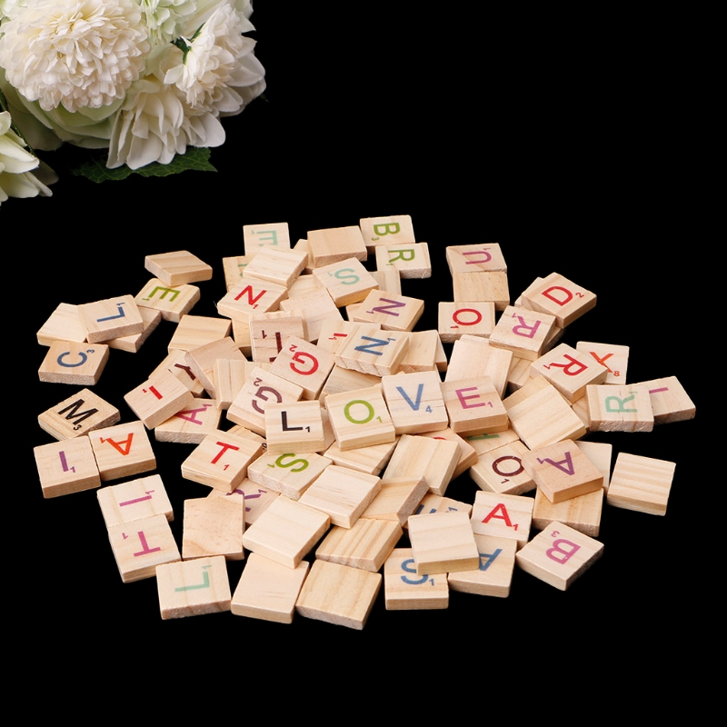 100PCS Wooden Tiles Colorful L - Interior Design Quotes recension och pris