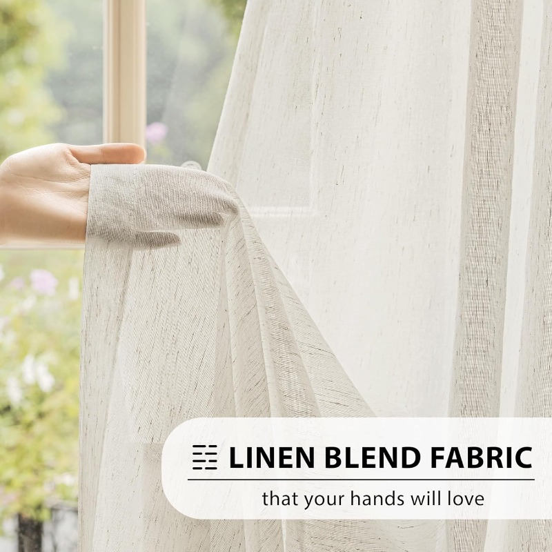Linen Textured Tulle S Fold Sh - Linen Curtain Eyelet recension och pris