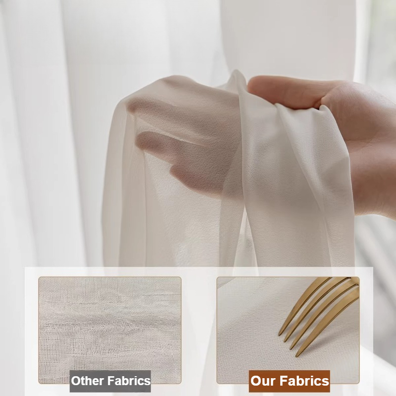 Solid White Tulle Good Quality - Linen Curtain Eyelet recension och pris