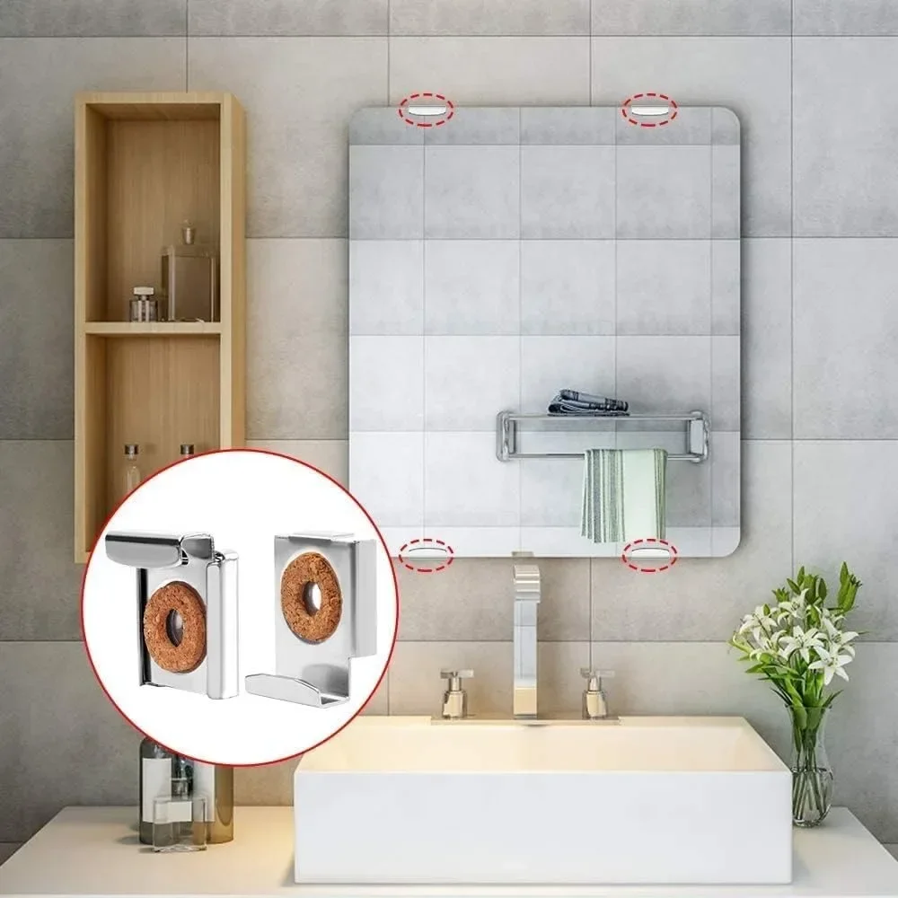 For 4pcs Chrome Mirror Wall Ha - Rattan Mirror Round recension och pris