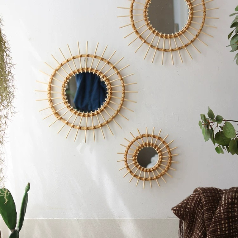 Creative Rattan Round Decorati - Rattan Mirror Round recension och pris