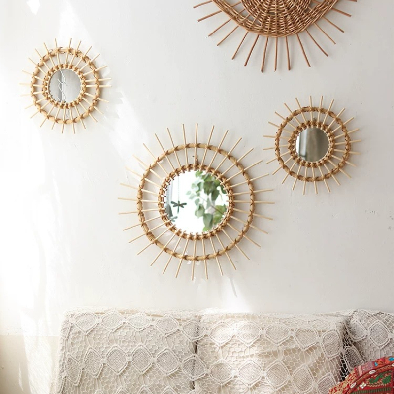 Creative Rattan Round Decorati - Rattan Mirror Round recension och pris