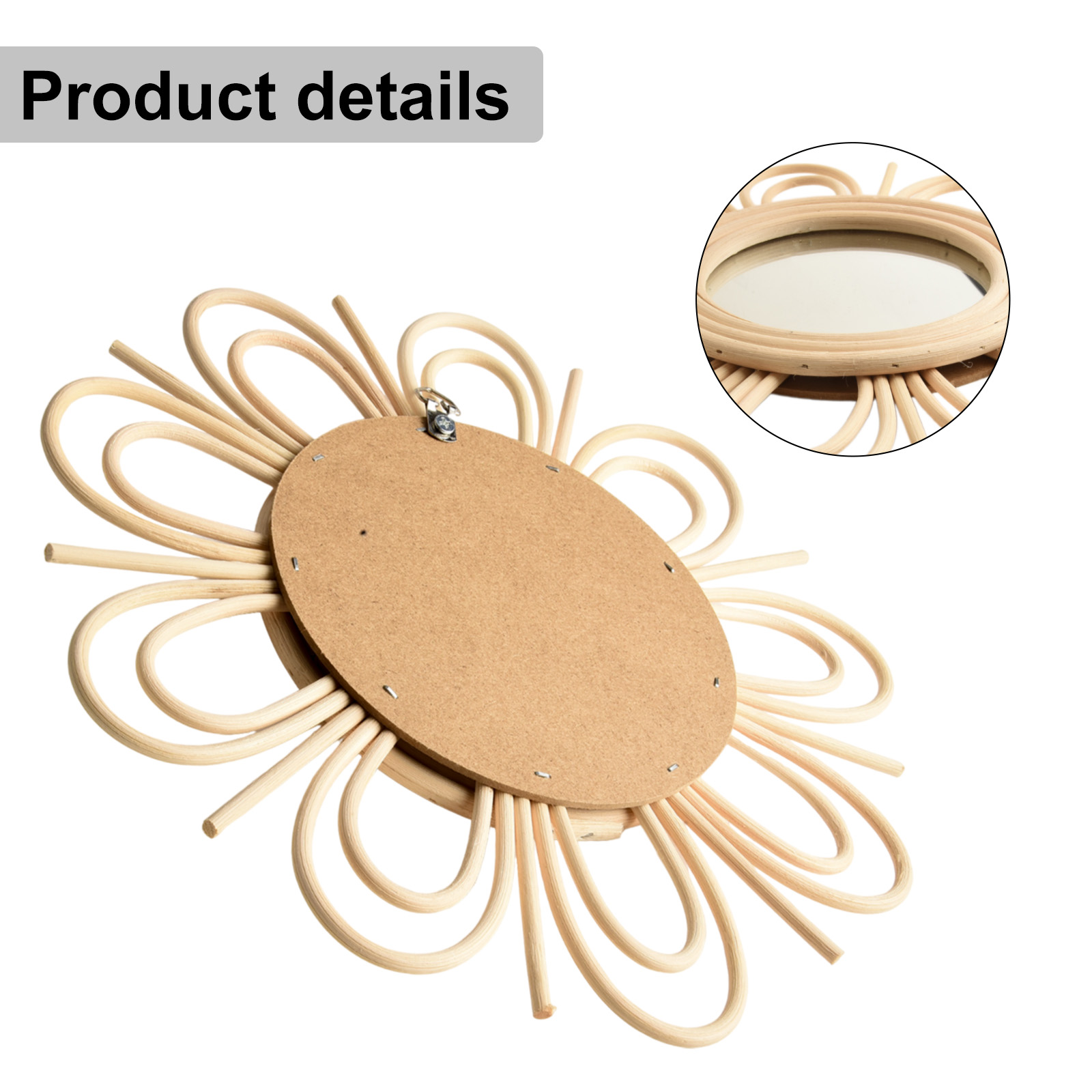Bohemian Rattan Hanging Mirror - Rattan Mirror Round recension och pris