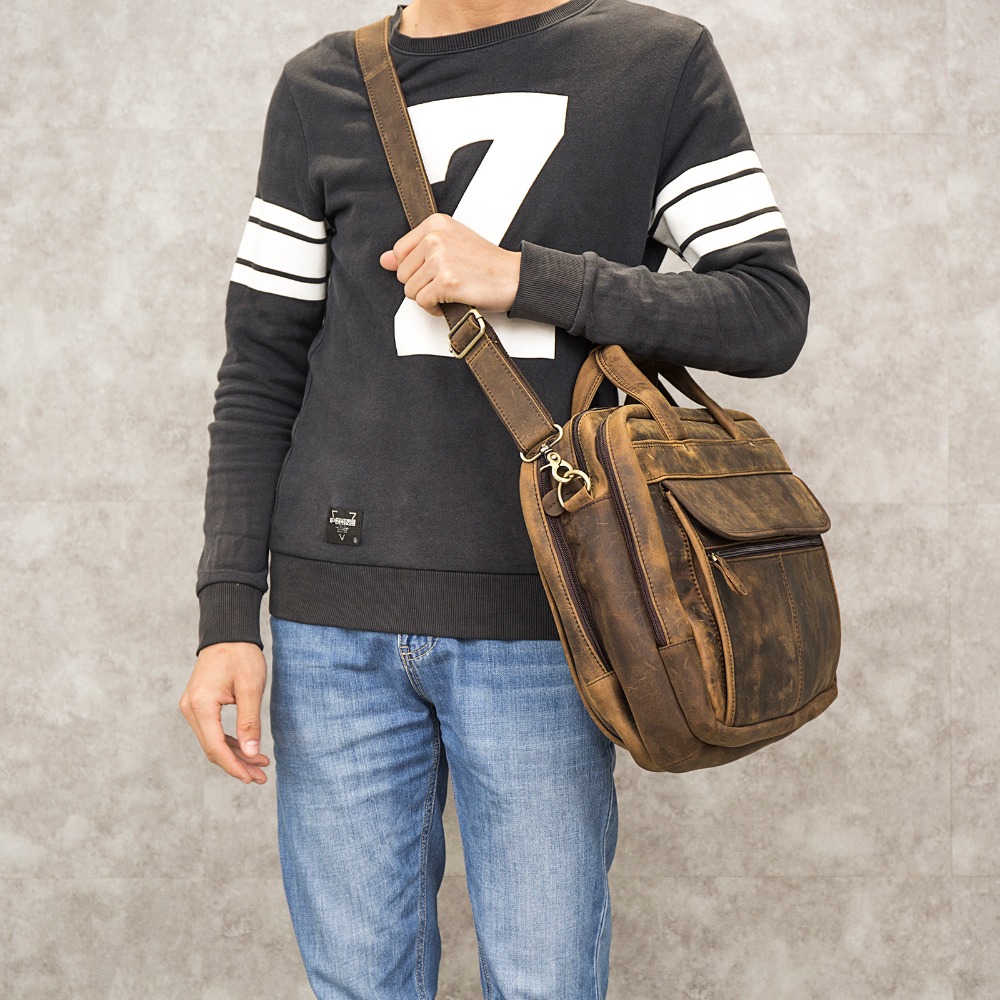 Men Genuine Leather Retro Gray - Interior Design Documentation recension och pris