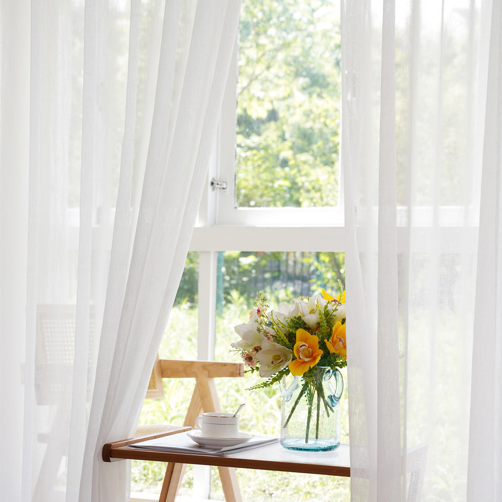 S Folds Cream White Linen Like - Linen Curtain Eyelet recension och pris