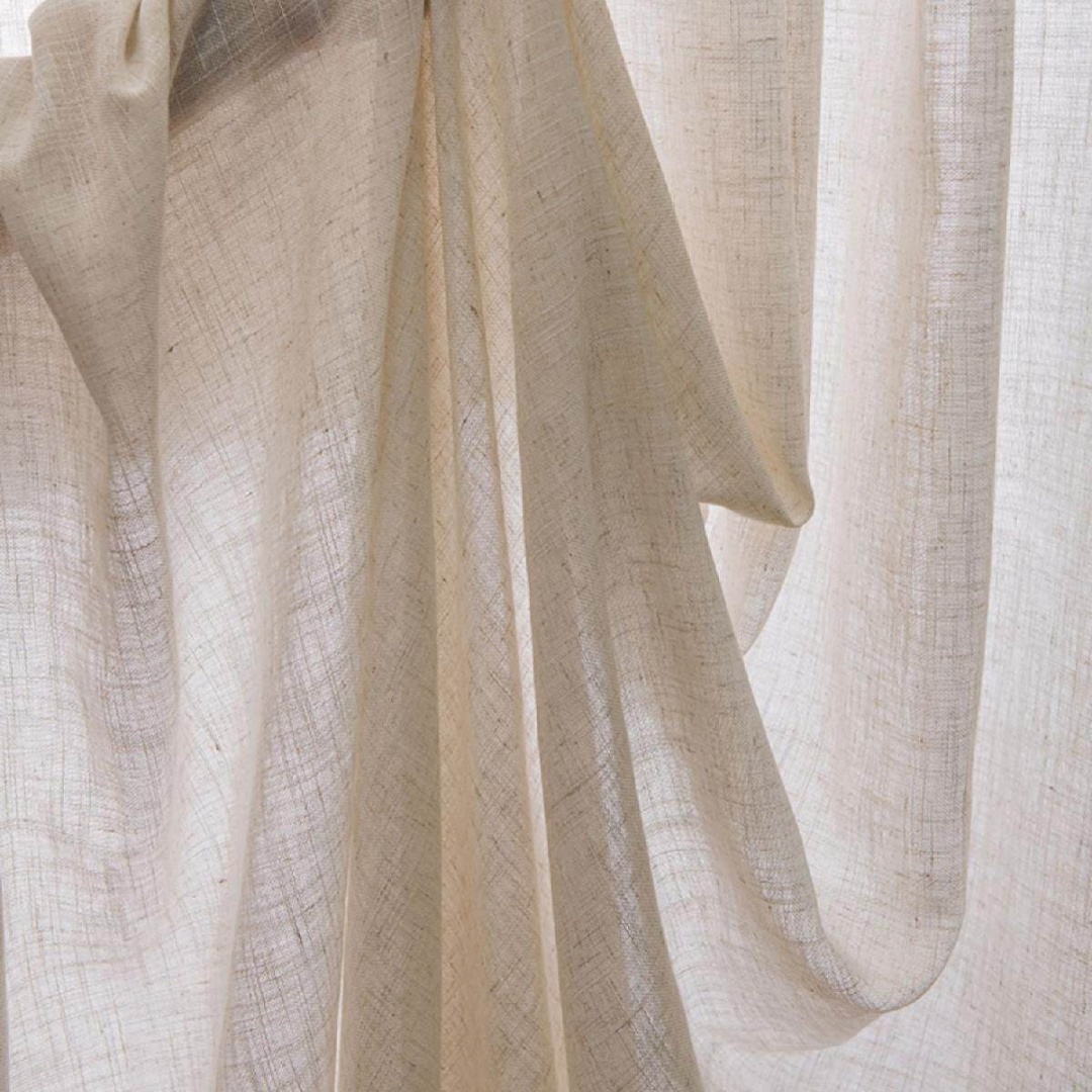 1pc Japanese Cream Color Curta - Linen Curtain Eyelet recension och pris