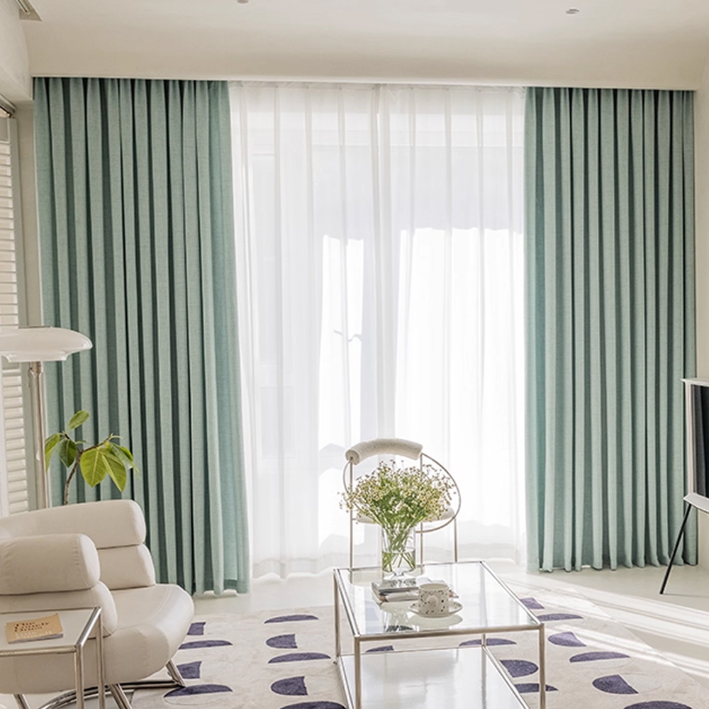 1pc Modern Simple Solid Color  - Linen Curtain Eyelet recension och pris
