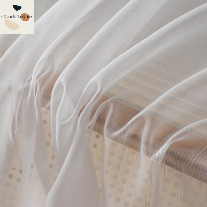 Fashion Vertical Stripes White - Linen Curtain Eyelet recension och pris